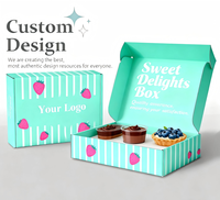 Prix attractif Conception Personnalisée Logo Impression de Qualité Alimentaire Pliable Gâteau Cookie Pain Pâtisserie Donut Macaron Boîtes d'Emballage en Papier