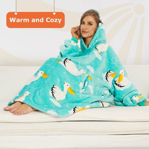 Sweat à capuche surdimensionné pour <span class=keywords><strong>adulte</strong></span>, logo personnalisé, couverture de télévision d'hiver, polaire sherpa - Product Image 3