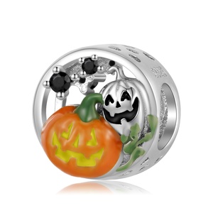 Fashion Gift 925 Sterling Silver Magic Skull Pumpkin Pendant Beads Halloween Jewelry <strong>Charm</strong> for Women Bracelet DIY Dropshipping - Product Image 2