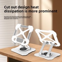 Support de tablette rotatif stable à 360 ° Table de support en aluminium pliable portable Cadre de support de levage super paresseux pour ordinateurs portables de bureau
