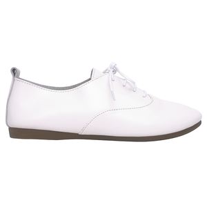 Chaussures plates en cuir pour femmes, à lacets, avec une construction minimaliste - Product Image 2