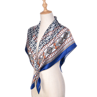 Foulard carré en twill de soie 100% pour femme, 90x90cm, service d'impression, prêt-à-porter, vente en gros, été