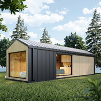 Maison préfabriquée mobile extensible en bois et acier de 20 pieds avec des chambres à coucher au design moderne, espace de vie extérieur, bureau à domicile, boutique, hôtel