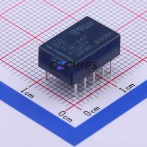 TQ2-24V Signal Relay DIP,9x14mm Relay 24V 2 Changeover: 2C (DPDT-Changeover)::: 110V-DC/125V-AC Silver + Gold Plated - Product Image 1