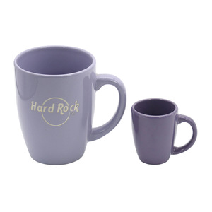 Juego de Tazas de Cerámica Hard Rock con Diseño de Logotipo Morado, Tazas Grandes y Pequeñas para Café y Té - Product Image 1