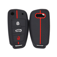 Pour Audi A3A4 Porte-clés de voiture pliable à 3 boutons Style nid d'abeille haut de gamme Nouveau boîtier de clé de voiture en silicone Fabriqué en Chine En stock