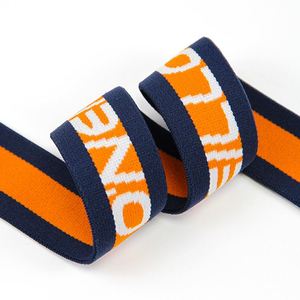 Bande élastique en nylon de 1,5 pouce, jacquard, douce, épaisse, personnalisée, imprimée, de marque, à la mode, ruban jacquard tissé épais - Product Image 3