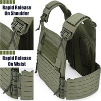 Chaleco Táctico, Chaleco Ligero de Liberación Rápida, Chaleco con Peso Ajustable para Entrenamiento de Caza al Aire Libre, Portaplacas