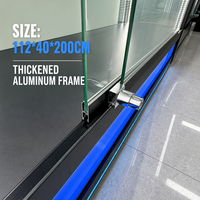 Vitrine LED en verre ultra-transparent, directement de l'usine, avec cadre en aluminium épaissi et bande lumineuse arc-en-ciel, MOQ 10