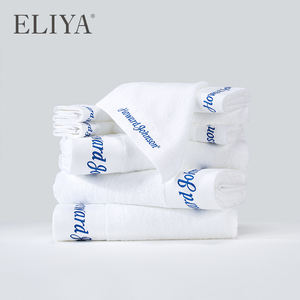 ELIYA-<span class=keywords><strong>toallas</strong></span> personalizadas para Hotel, conjunto de toalla de baño de cara y mano de 100% algodón blanco con Logo/toalla bordada - Product Image 4