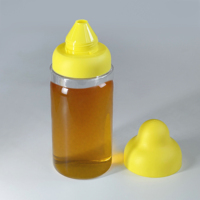 Bouteille en plastique PET pour miel, nouveau style, prix d'usine, vente en gros, 300 ml, 360 ml, avec bouchons, bouteilles alimentaires transparentes pour le conditionnement de confiture et de sirop