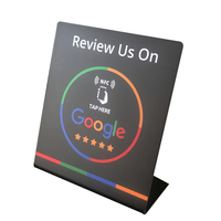 Personnaliser QR Code Socia Media Vierge Pvc Nfc Menu Présentoir de Table Stand Personnalisé Nfc Google Review Stand
