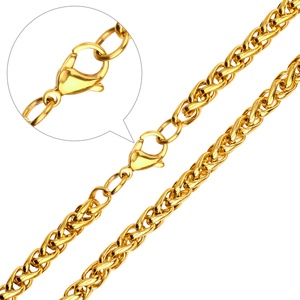 Collar de Cadena para Hombre de Acero Inoxidable 316L Hipoalergénico de 5 mm, Diseño con Baño de Oro de 18k, Gran Venta - Product Image 4