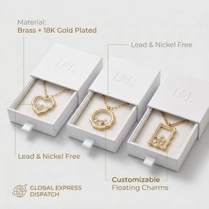 <span class=keywords><strong>Collana</strong></span> <span class=keywords><strong>con</strong></span> Ciondolo Fluttuante Personalizzato SongYi per Donne, <span class=keywords><strong>Medaglione</strong></span> in Ottone Placcato <span class=keywords><strong>Oro</strong></span> 18K <span class=keywords><strong>con</strong></span> Zirconi, Gioiello Personalizzato - Product Image 4