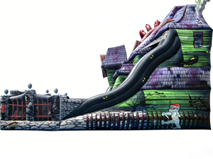 Casa Inflable de Terror para Halloween, Diseño de Mansión Espeluznante, Tobogán Grande, Material de PVC Ecológico, Capacidad para 12 Personas, para Exteriores - Product Image 4