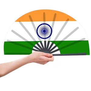 Abanicos Plegables de Bambú con la Bandera de la India al por Mayor, Abanico de Mano para Carnaval, Boda, Festival, Fiesta, Agencia de Viajes - Product Image 4