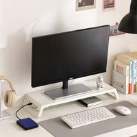 Support d'écran pour ordinateur de bureau, support de rangement pour écran de bureau, support d'extension avec chargeur USB