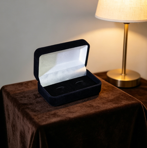 Caja de Embalaje de Joyería de Terciopelo Larga de Lujo, Caja de Regalo de Franela Negra con Forro de Seda Blanca para Gemelos y Pasadores de Corbata, Venta al por Mayor - Product Image 4