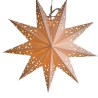 Lanternes en papier à sept branches en forme d'étoile tridimensionnelle pour la remise des diplômes, 35 cm, suspension pour plafond ou fenêtre, abat-jour laser