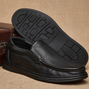 Mocassins en cuir véritable respirant pour hommes, bout rond, à enfiler, chaussures décontractées d'été, semelle intermédiaire en EVA, semelle extérieure en caoutchouc - Product Image 3