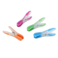 Pinces à linge écologiques et durables à poignée souple en forme de feuille de fougère pour la cuisine, la garde-robe et la buanderie – Pinces à linge en plastique colorées avec ressort métallique