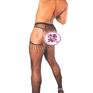 Collants résille mi-haute pour hommes en nylon et élasthanne, ajourés, style legging, sous-vêtements sexy G306 Été 2023 - Product Image 1