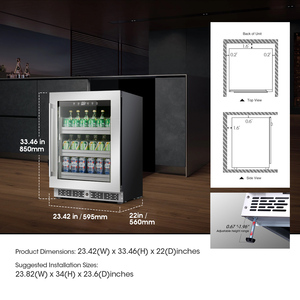 Enfriadores de <span class=keywords><strong>Vino</strong></span> y Bebidas, Refrigerador Bajo Barra, Nevera para Cerveza, Nevera Integrada para Exteriores, Nevera de Cocina - Product Image 3