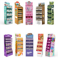 Support d'affichage pliable et portable en carton ondulé, moderne et écologique, personnalisé pour bouteilles d'alcool, vin et boissons gazeuses