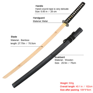 Personnaliser Cosplay Katana épée jouet d'entraînement en bois pour samouraï Collection unisexe Ninja épée pour télé<span class=keywords><strong>films</strong></span> - Product Image 2