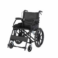 Silla de Ruedas Manual Ligera y Plegable, con Frenos de Mano Integrados, Ayuda de Movilidad Práctica para el Cuidado de Ancianos o Niños