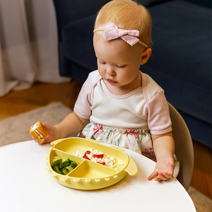 Vajilla de Silicona de Grado Alimenticio Es-Pro ODM/OEM, Productos de Alimentación para Bebés, Plato de Silicona con Succión Seguro y Suave para Microondas y Lavavajillas - Product Image 2