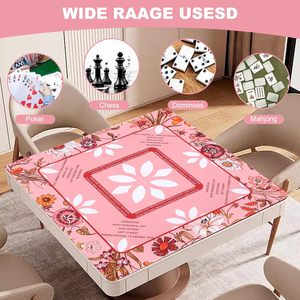 Premium espesado impermeable antideslizante reducción de ruido Mahjong Mat Mahjong <span class=keywords><strong>solitario</strong></span> juegos de mesa y dominó en polvo de melocotón - Product Image 4