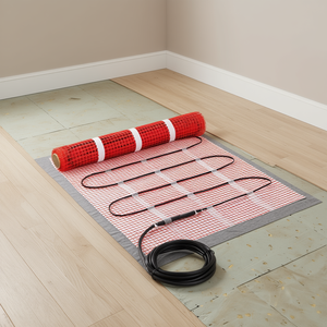 Tapis chauffant électrique radiant pour plancher, 10 pieds carrés, thermostat numérique, système de chauffage au sol facile à poser avec adhésif - Product Image 2