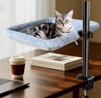 Support de lit pour chat flottant à fixer sur table, sans perçage, pour bureau, structure d'escalade pour chat, rotatif, hauteur réglable, lit de table pour chat