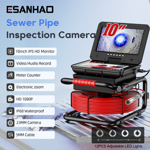 Câble 5MM 50M Caméra d'inspection d'égout IPS 10 "avec enregistrement audio vidéo à écran DVR AHD 1080P et <span class=keywords><strong>image</strong></span> 5X <span class=keywords><strong>agrandir</strong></span> l'endoscope - Product Image 2