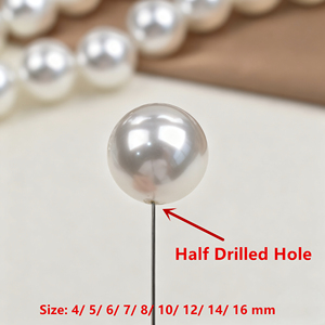 Lot de 50 <span class=keywords><strong>perles</strong></span> bouton <span class=keywords><strong>en</strong></span> verre semi-percées, longue durée, pour boucles d'oreilles et bijoux DIY - Product Image 2