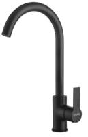 Robinet de salle de bain HMT moderne à montage sur plan, monocommande, eau chaude/froide, finition noir mat, en laiton, avec cartouche céramique