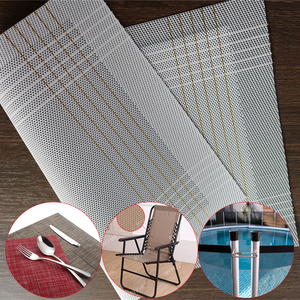 Tissu en <span class=keywords><strong>maille</strong></span> Teslin à rayures écossaises, résistant à l'usure, durable, en <span class=keywords><strong>maille</strong></span> jacquard enduite de PVC pour chaises d'extérieur et hamacs - Product Image 1