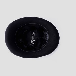 Bán Buôn Chất Lượng Cao Màu Đen <span class=keywords><strong>Top</strong></span> <span class=keywords><strong>Hat</strong></span> 100% Len Người Đàn Ông Cảm Thấy Lincoln <span class=keywords><strong>Top</strong></span> Mũ - Product Image 3