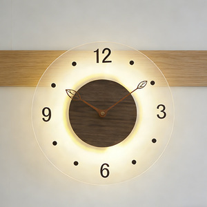 <span class=keywords><strong>Orologio</strong></span> <span class=keywords><strong>da</strong></span> <span class=keywords><strong>Parete</strong></span> Moderno Minimalista Giapponese Rakuten in Legno Massello con Vetro Temperato Trasparente, Radiocomandato e Alimentato a Batteria - Product Image 2