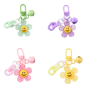 Cute Versatile Sunflower Keychain New DIY PVC & Acrylic Plastic Rubber Phone Case Decoration Candy-Colored Cartoon Accessory