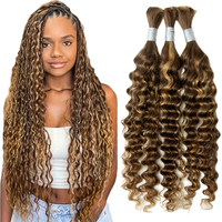 Extensiones de Cabello Virgen Vietnamita Funmi Ondulado Profundo 12A 100% Cutícula Alineada Color P4/30 para Tejer Cabello a Granel