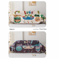 Housse de canapé en tissu à motif de dessin animé mignon, universelle quatre saisons, anti-boulochage, respirante, anti-salissure, protection de meubles