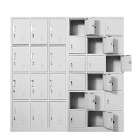Casier Métallique Scolaire à 12 Portes avec Tringle de Suspension et Serrure à Clé – Armoire de Rangement en Acier pour Vêtements – Casier de Gym