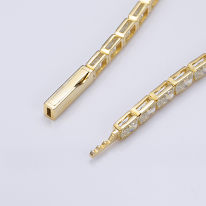 Bracelet classique en argent 925 MSB-568 avec diamants de laboratoire taille radiant - Product Image 2