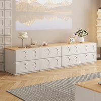 Meuble TV multifonctionnel moderne en bois massif de style français, table basse modulable pour salon, idéal pour petits espaces domestiques
