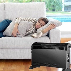 Radiateur électrique à convection 750W 1050W 1800W 3 niveaux de chaleur 52,5x17x32,5 cm Noir - Product Image 5