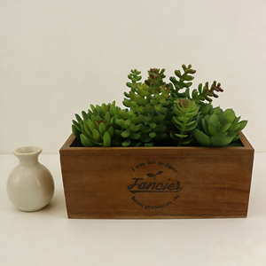 Mini Succulente Artificielle avec Texture Réaliste, Boîte en Bois, Plante Succulente Artificielle en Pot, Végétation Décorative en Pot pour la Décoration de la Chambre - Product Image 5