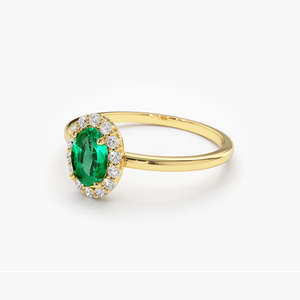 14K oro plata esterlina 925 verde delicada CZ joyería cuadrado Esmeralda anillo delicado anillo - Product Image 5