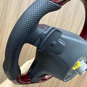 Volant en cuir et fibre de carbone personnalisable, design sportif, couleurs Alcantara, pour Mercedes Benz W176 W205 W213 W214 W222 W223 - Product Image 3